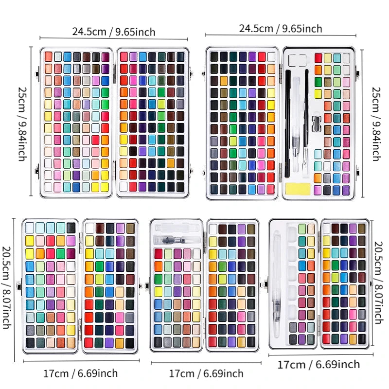 The 50/72/90/100/128/168 watercolor paint set includes a palette, brushes, drawing pens, professional painting supplies    Home Decor Supply | Online Retail | ShoreShopper.com