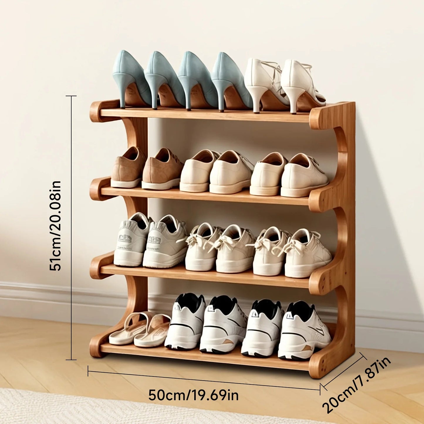 Multi-Tier Shoe Storage Rack, Compact Space-Saving Easy Assembly, Square Shelves for Entryway Dorms Apartments Home Desk Drawer    Home Decor Supply | Online Retail | ShoreShopper.com