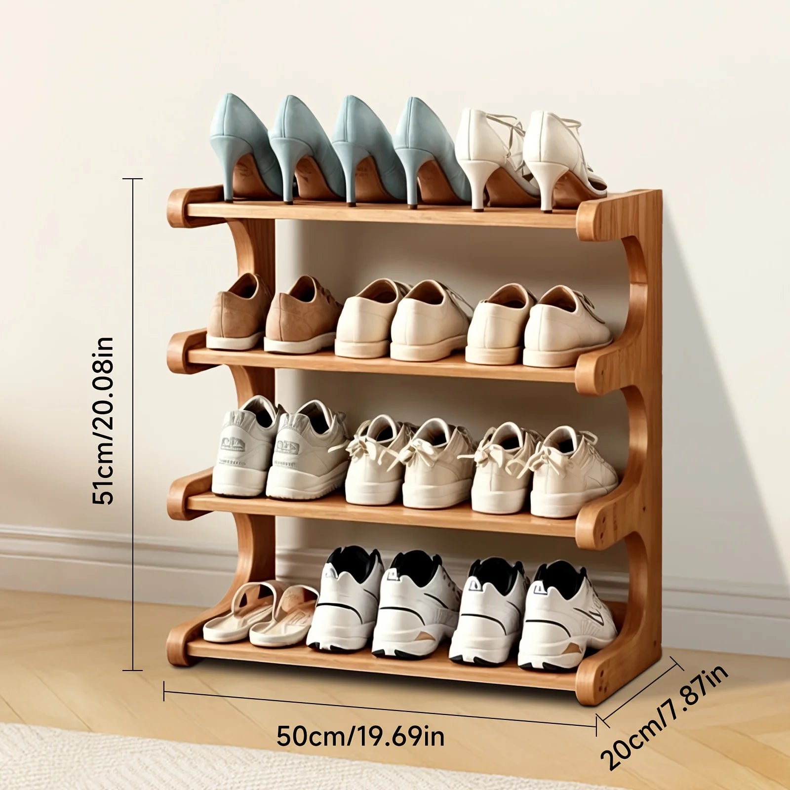 Multi-Tier Shoe Storage Rack, Compact Space-Saving Easy Assembly, Square Shelves for Entryway Dorms Apartments Home Desk Drawer    Home Decor Supply | Online Retail | ShoreShopper.com