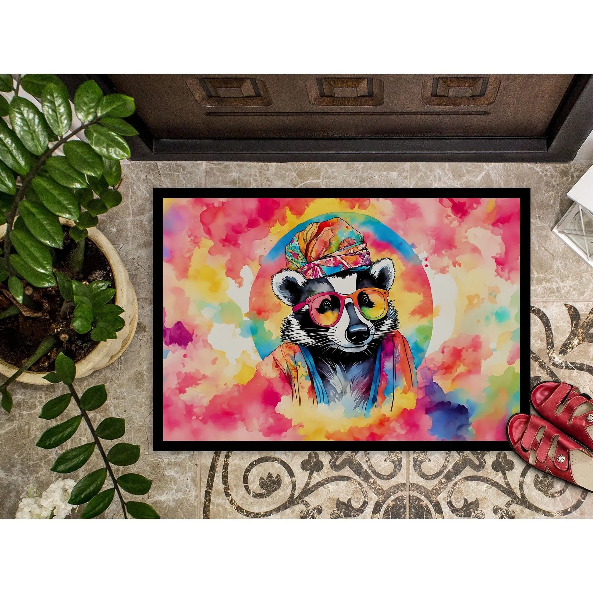 New Hippie Animal Badger Doormat Non Slip Washable Low Pile 18H X 27W Indoor Outdoor Entryway Rug Front Door Mat    Home Decor Supply | Online Retail | ShoreShopper.com