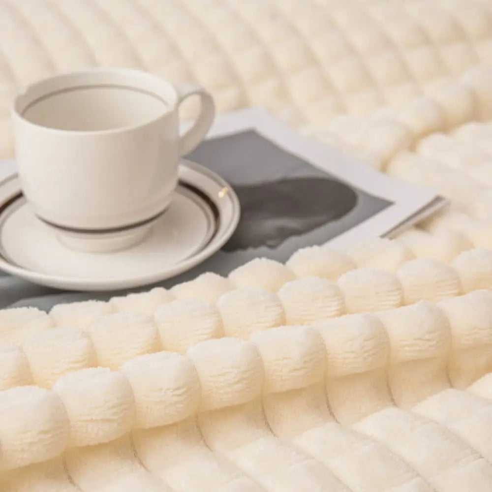 Durable Solid Color Flannel Blanket Thickened Comfortable Sofa Plush Blanket Soft Warm Office Nap Blanket Unisex    Your Coastal Marketplace | Shoreshopper.com