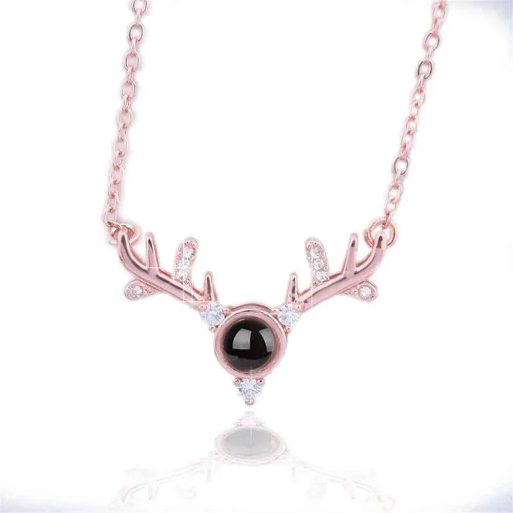 New Letter Necklace 100 Languages I Love You Projection Pendant Necklace Women Jewelry Collier Femme Bijoux Best Friends Gifts