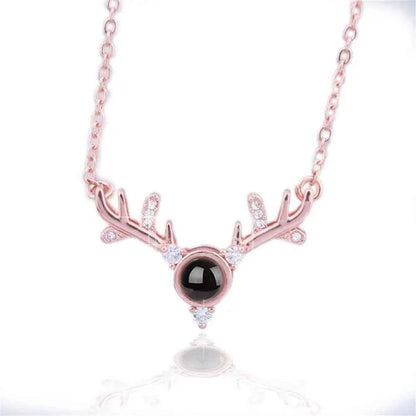 New Letter Necklace 100 Languages I Love You Projection Pendant Necklace Women Jewelry Collier Femme Bijoux Best Friends Gifts