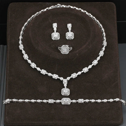Bridal jewelry set, ladies' earrings and necklace set, rhinestone and crystal wedding jewelry set, 3 pieces of gifts    Home Decor Supply | Online Retail | ShoreShopper.com