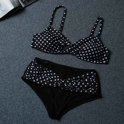 2024 Plus Size Swimsuit Women Print Two Pieces Loose Elastic Swimwear Female Big Breast Bathing Swimming Suit Bathers Beachwear