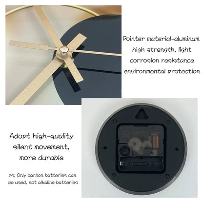 Light Luxury Simple Light and Shadow Flat Pattern Tempered Glass Wall Clock Living Room Bedroom Kitchen Home Decoration Wall Clock Silent Quartz Clock Holiday Gift 12 Inches 14 Inches 16inch (Without Batteries)    Home Decor Supply | Online Retail | ShoreShopper.com