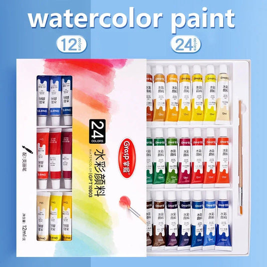 Watercolor Paint Set Art Painting Tools for Students Painting Beginners 12 Colors Washable 24 Colors    Home Decor Supply | Online Retail | ShoreShopper.com