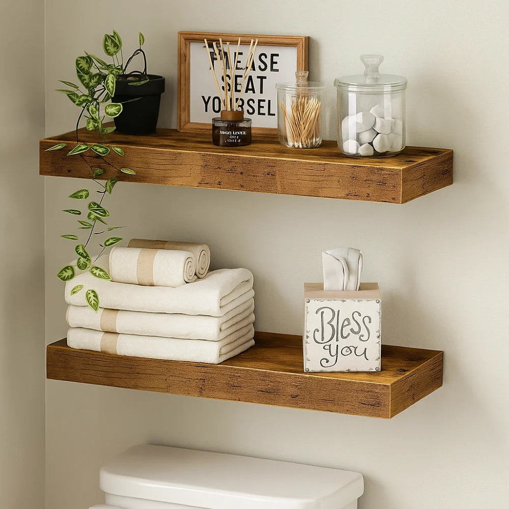 Solid Wood Solid Wooden Floating Shelves Wall Mounted Storage Rack Wall Mounted Bookshelf Floating Design Book Shelf    Home Decor Supply | Online Retail | ShoreShopper.com