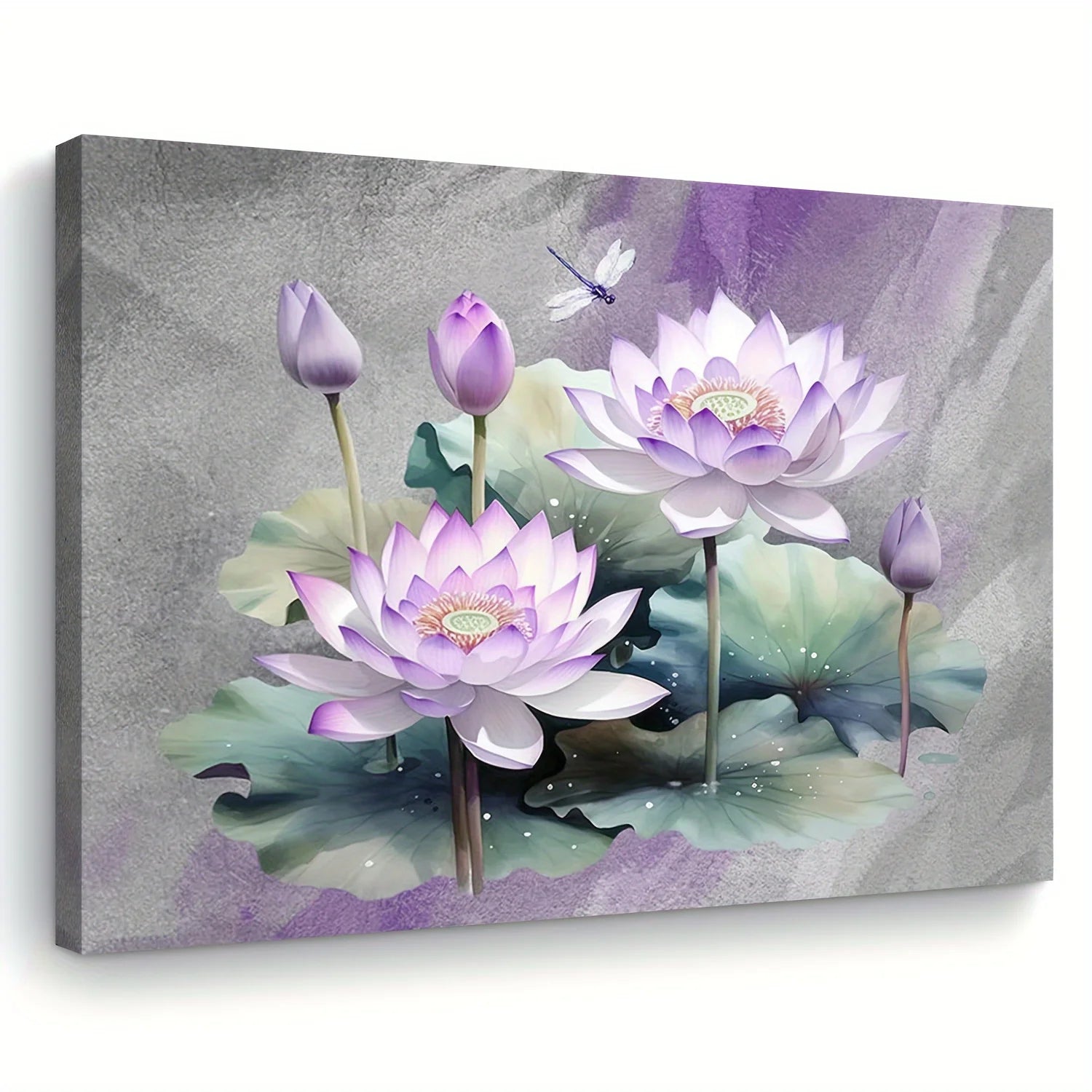 Charming Purple Flower & Green Leaf Canvas Wall Art - Framed Home Decor for Living Room, Bedroom, Kitchen, 11.8x15.7 inches    Home Decor Supply | Online Retail | ShoreShopper.com