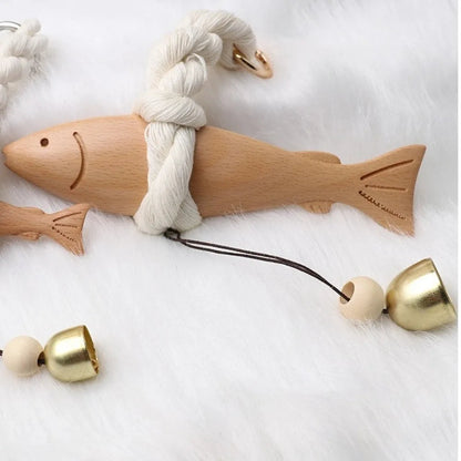 Marine Beach Themed Wood Fish Sculpture Hand Carved with Bell Fish Wall Hanging Decor Rustic Handcrafted    Your Coastal Marketplace | Shoreshopper.com