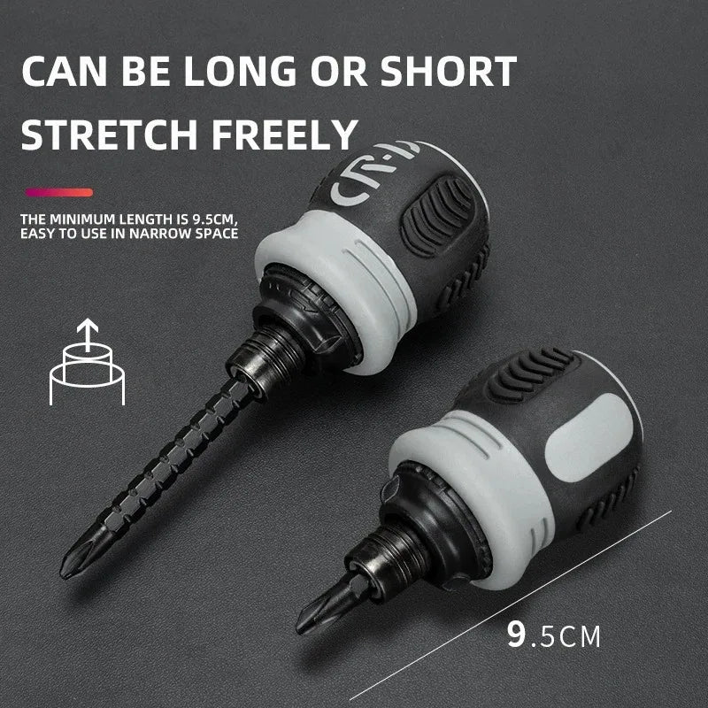Mini Ratchet Precision Screwdriver Magnetic 13 In 1 Telescopic Labor-Saving Hand Tool Phillips Slotted Dual-purpose Head    Home Decor Supply | Online Retail | ShoreShopper.com
