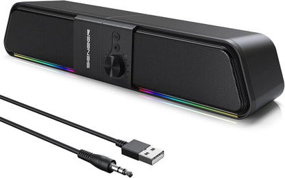 SENZER Computer Speakers-Gaming Speaker with Stereo Sound,PC Sound Bar for Laptop Desktop Monitor (Bluetooth & 3.5mm Aux)    Home Decor Supply | Online Retail | ShoreShopper.com