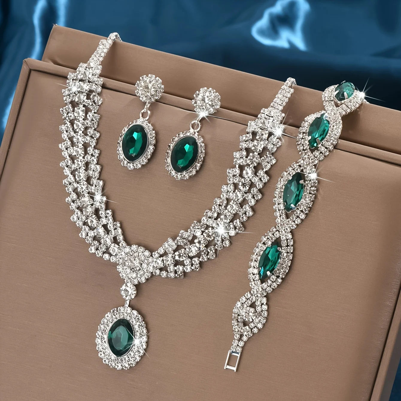 Elegant Bridal Jewelry Set Necklace Earrings with Sparkling Rhinestones Perfect for Weddings Parties    Home Decor Supply | Online Retail | ShoreShopper.com