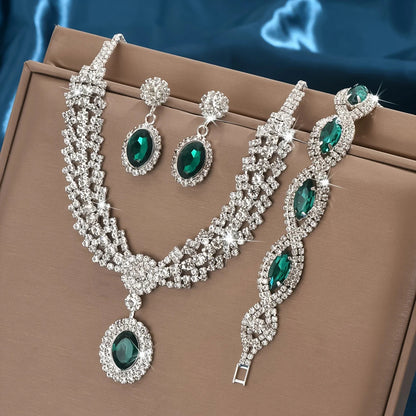 Elegant Bridal Jewelry Set Necklace Earrings with Sparkling Rhinestones Perfect for Weddings Parties    Home Decor Supply | Online Retail | ShoreShopper.com