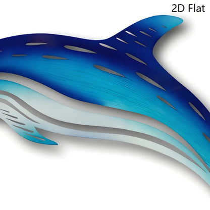 Metallic Blue Dolphin Wall Art - Marine Home Decor    Your Coastal Marketplace | Shoreshopper.com
