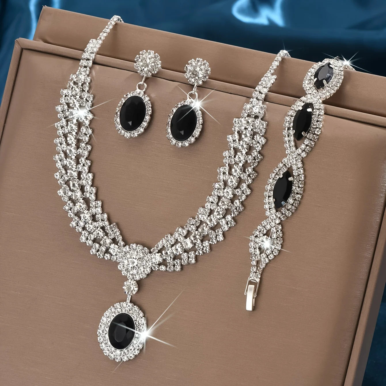 Elegant Bridal Jewelry Set Necklace Earrings with Sparkling Rhinestones Perfect for Weddings Parties    Home Decor Supply | Online Retail | ShoreShopper.com