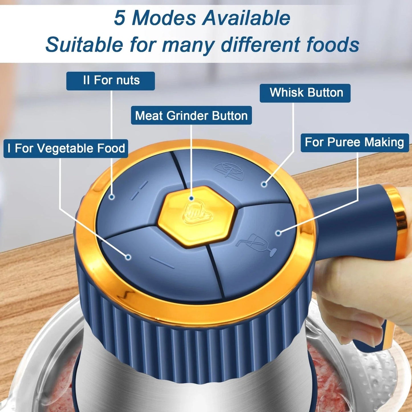 5L Electric Meat Grinders Multifunctional Vegetable Slicer Chopper 304Stainless Steel Food Processor Mixer Machine Kitchen Tool    Home Decor Supply | Online Retail | ShoreShopper.com