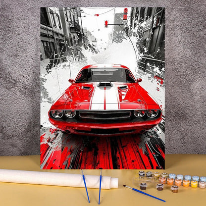 Acrylic Paint By Numbers Red Sports Car  Painting By Numbers On Canvas Coloring By Number For Adults Paint Digital Art    Home Decor Supply | Online Retail | ShoreShopper.com