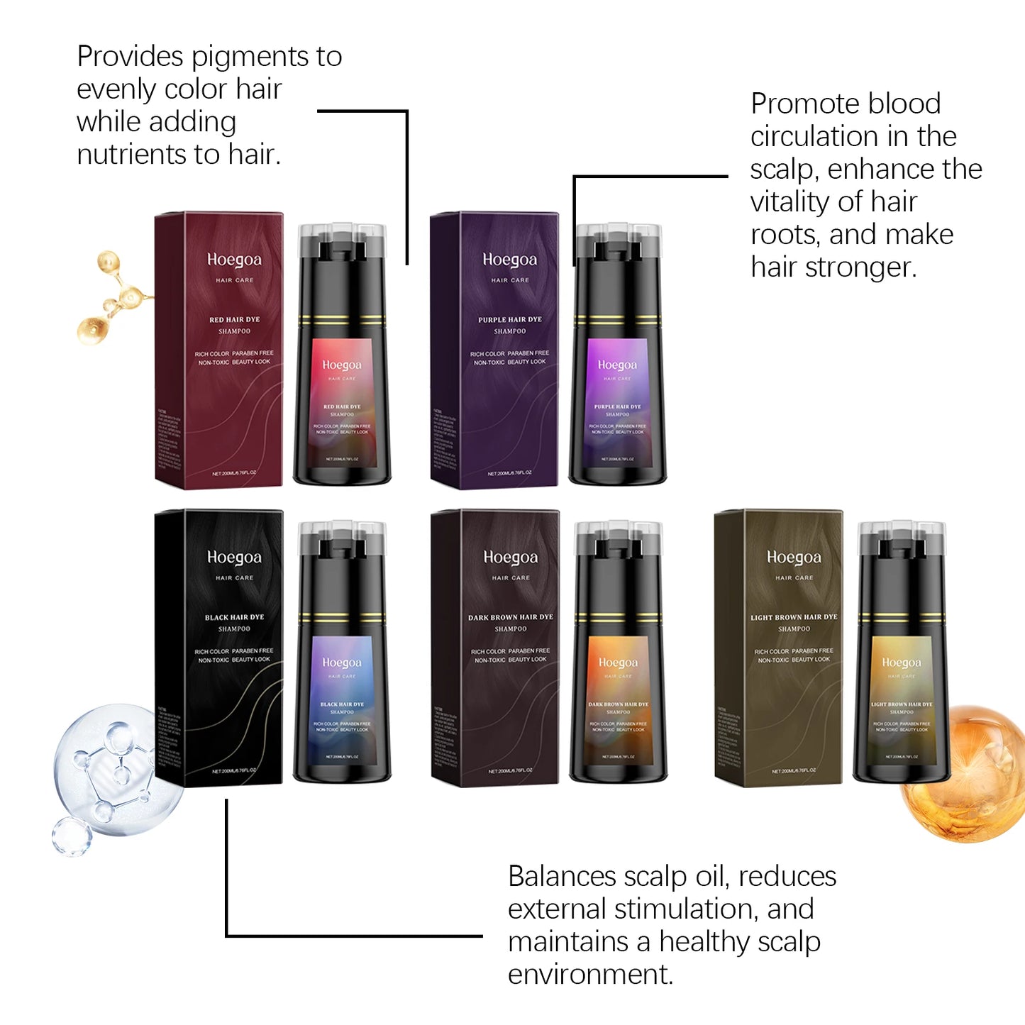 Hair Dye Shampoo for Gray White Hair Coverage 3 in 1 Light Brown DIY Herbal Ingredients Natural Hair Color Shampoo for Women Men - ShoreCo.Shop