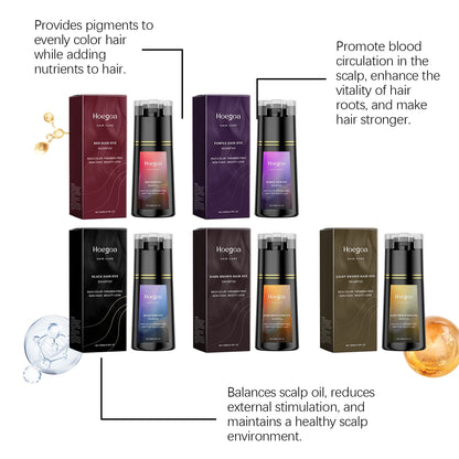 Hair Dye Shampoo for Gray White Hair Coverage 3 in 1 Light Brown DIY Herbal Ingredients Natural Hair Color Shampoo for Women Men - ShoreCo.Shop