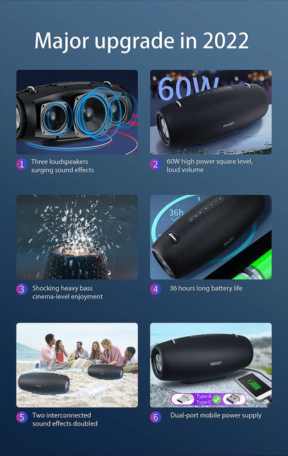 Zealot S67 Wireless Speaker WithShoulder Strap,Outdoor,Waterproof,Portable Speaker with Loud Stero and Booming Bass,40H Playtime    Home Decor Supply | Online Retail | ShoreShopper.com