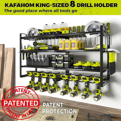 4 Layer Heavy Duty Metal Power Tool Storage Rack,Garage Tool Organizer and Storage with Screwdriver Holder Holder/Hammer Holder    Home Decor Supply | Online Retail | ShoreShopper.com