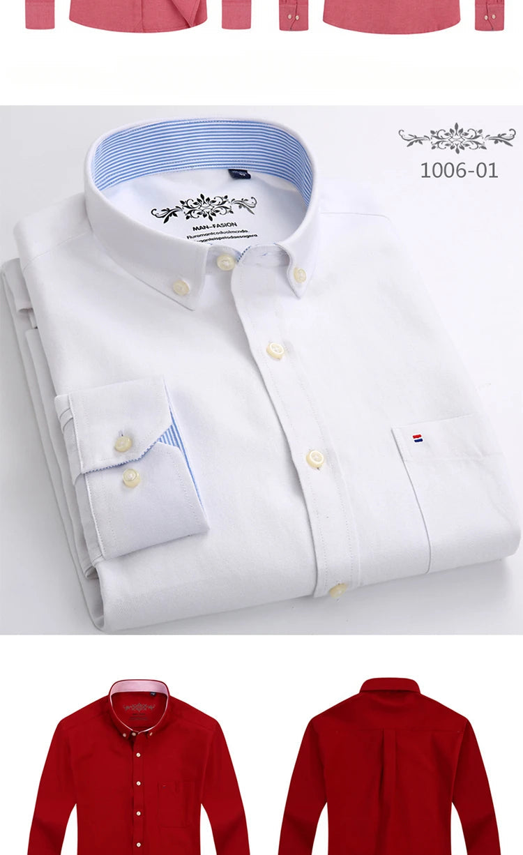 New in shirt long-sleeve shirts for men slim fit formal plian shirt single pocket office clothes soft plaid cotton designer tops    Home Decor Supply | Online Retail | ShoreShopper.com