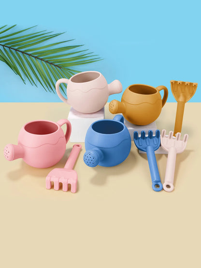 Baby Beach Toys Children Outdoor Games Sand Play Set Infants Digging Sand Silicone Rake Watering Pot Play Beach Toys for Kids    Your Coastal Marketplace | Shoreshopper.com
