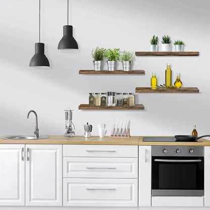 Solid Wood Solid Wooden Floating Shelves Wall Mounted Storage Rack Wall Mounted Bookshelf Floating Design Book Shelf    Home Decor Supply | Online Retail | ShoreShopper.com