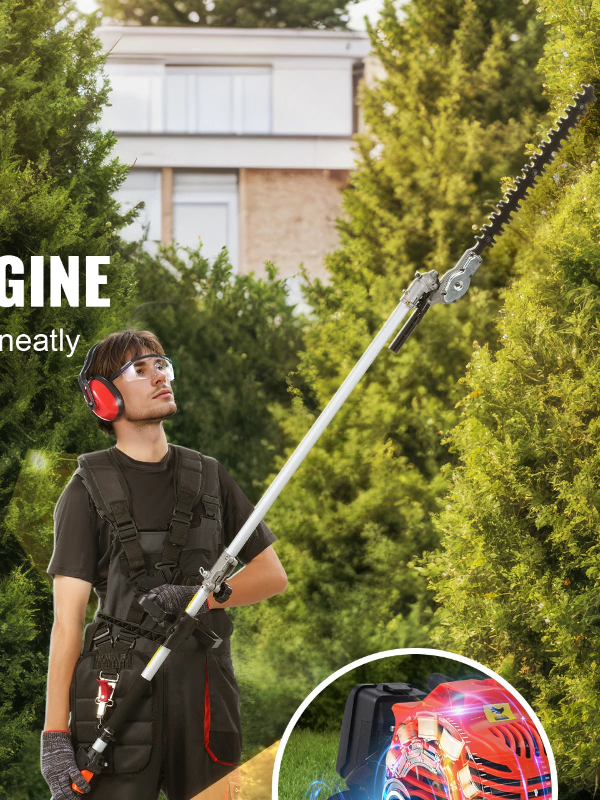 SucceBuy 33CC 6-in-1Multi-Functional Trimming Tools Gas Hedge Trimmer Weed Eater String TrimmerBrush Cutter Pole Saw Chainsaw    Home Decor Supply | Online Retail | ShoreShopper.com