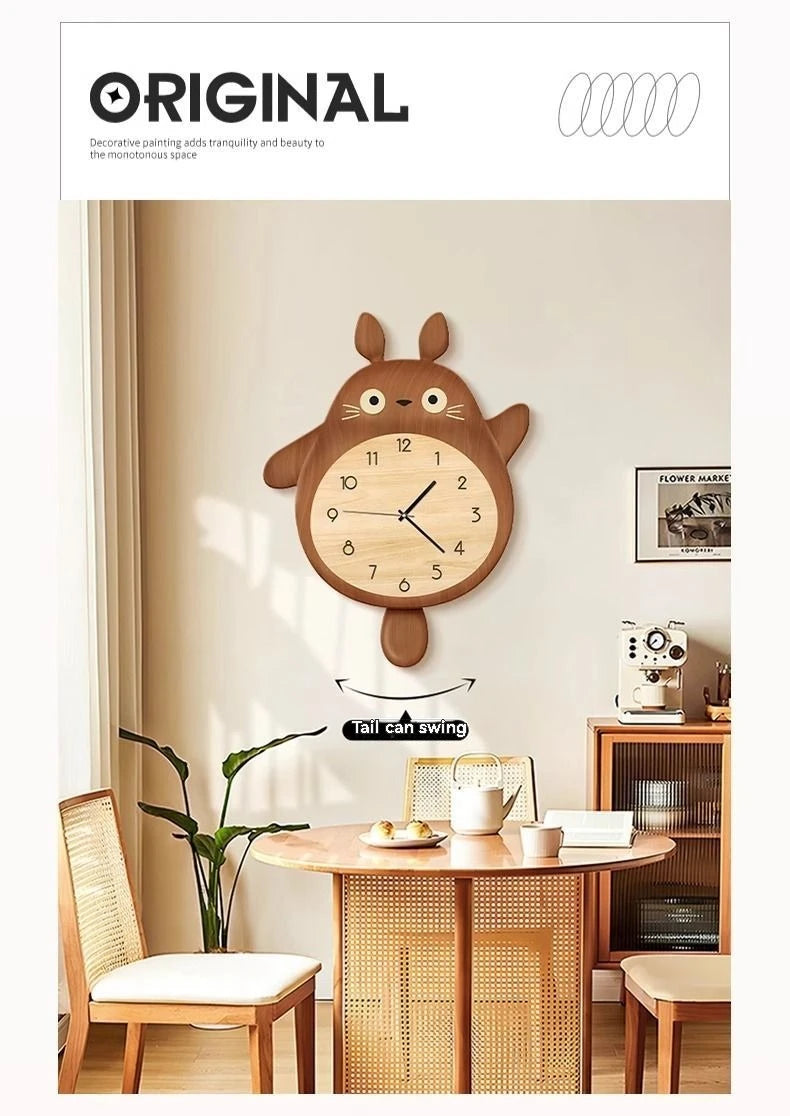 Cartoon Cat Design Wall Clock Wooden Sway Hanging Clock Decorative Painting For Restaurant Home Decor Gift    Home Decor Supply | Online Retail | ShoreShopper.com