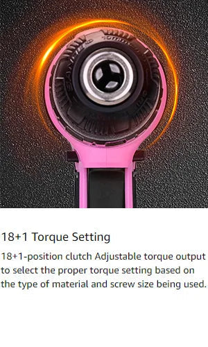 DEKO Pink Drill Tool Kit Set: 20V Cordless Power Drill Tool Box with Battery Electric Drill Driver    Home Decor Supply | Online Retail | ShoreShopper.com