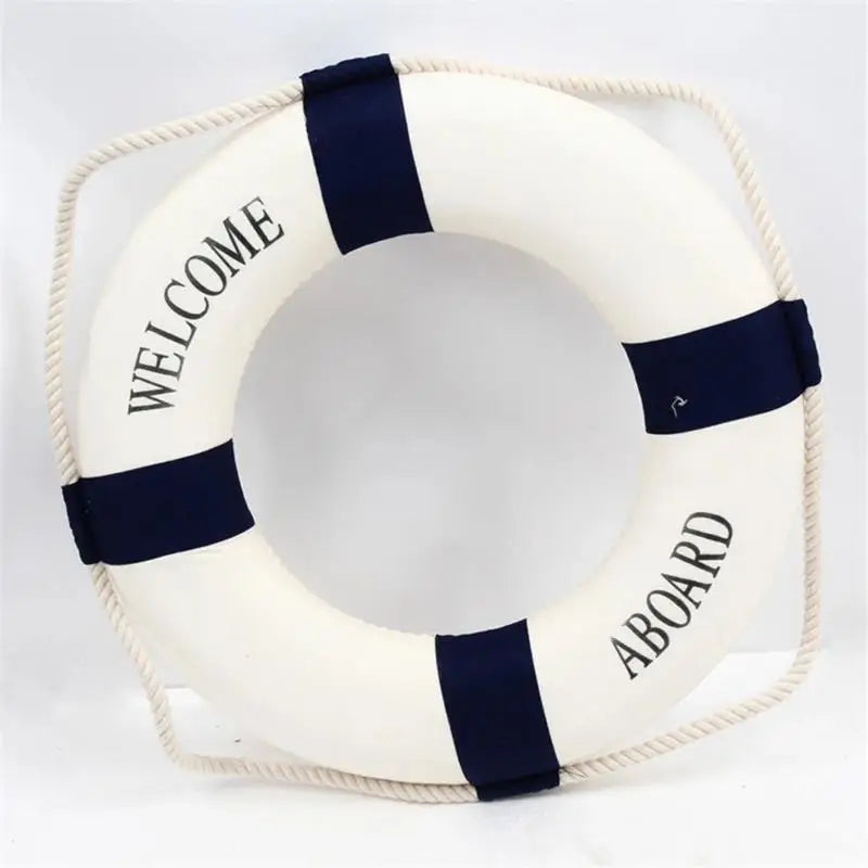 Nautical Style Welcome Decorative Red Blue Life Buoy Home Marine Beach Wall Decoration Crafts Living Room    Your Coastal Marketplace | Shoreshopper.com
