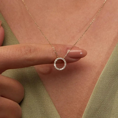 Fashion Trend Elegant Jewelry Simple Crystal Circle Pendant Necklace Golden Color Unquie Women Necklace Party Gift Wholesale    Home Decor Supply | Online Retail | ShoreShopper.com