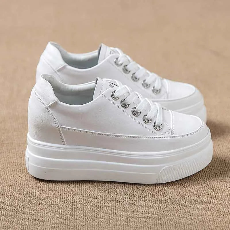 LunaStratus Breathable Platform Sneakers - 8cm Height-Increasing Casual Walking Shoes for Women