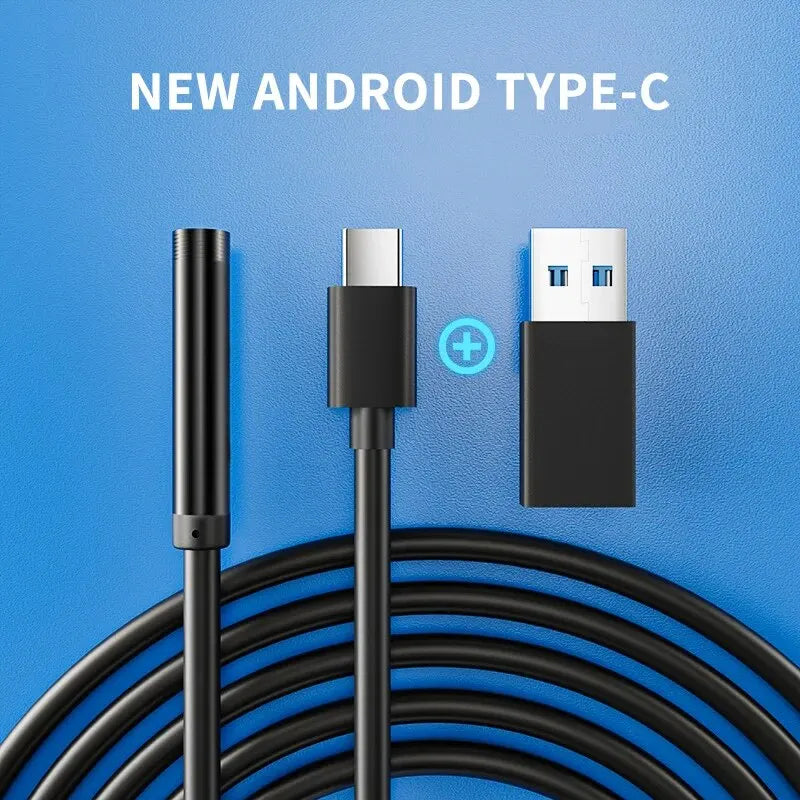 7.0MM TYPE-C Endoscope Camera IP67 Waterproof 6 LEDs Adjustable USB Android Flexible Inspection Borescope Cameras for Phone PC    Home Decor Supply | Online Retail | ShoreShopper.com