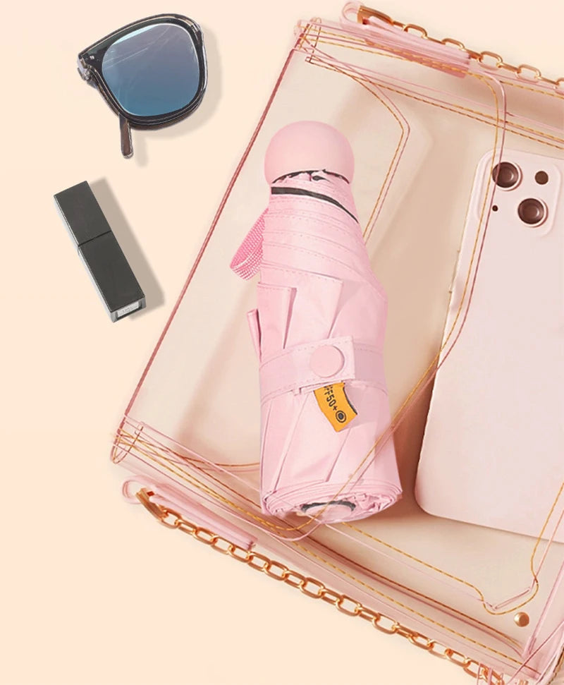 Capsule Umbrella, Portable Mini Sun Umbrella, Sunscreen Umbrella, Black Alloy Handle, with Storage Box, Dual-Use for Sun Protect    Your Coastal Marketplace | Shoreshopper.com