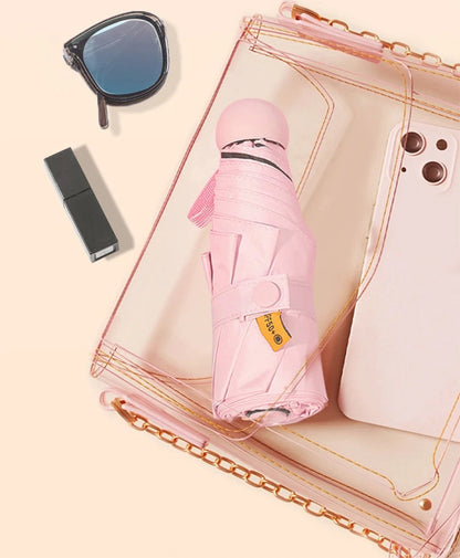 Capsule Umbrella, Portable Mini Sun Umbrella, Sunscreen Umbrella, Black Alloy Handle, with Storage Box, Dual-Use for Sun Protect    Your Coastal Marketplace | Shoreshopper.com