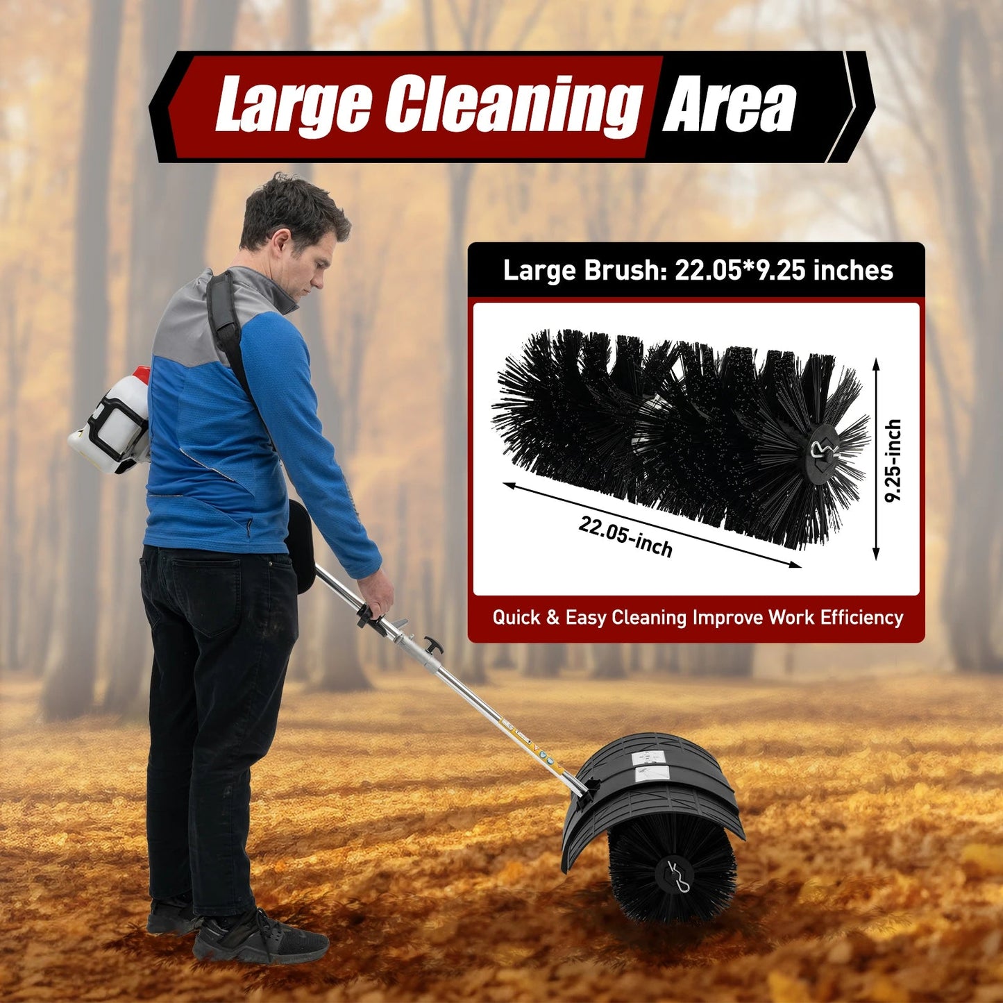 2.3HP 52CC Gas Power Walk Behind Sweeper, Hand-hold Snow Sweeper for Driveway Turf Artificial Grass    Home Decor Supply | Online Retail | ShoreShopper.com