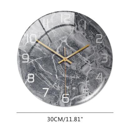 Black Gold Marble Metal Needle Modern Acrylic Round Clock 12"    Home Decor Supply | Online Retail | ShoreShopper.com