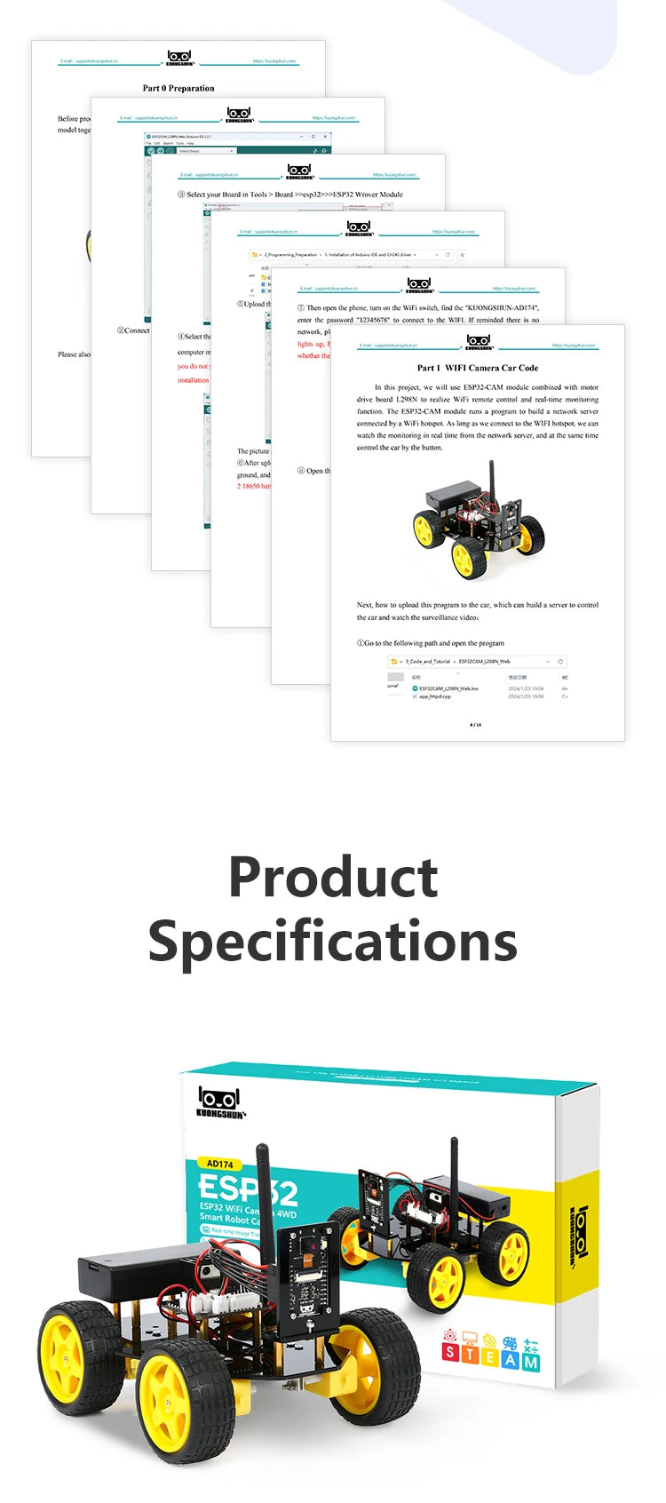 ESP32 Smart Robot Car Kit  Remote Control Car for Arduino Programming Project STEM Education Science Coding Kit - ShoreCo.Shop