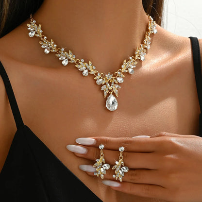 2025 Fashion Jewelry Set for Bridal Necklace Earrings Set Women Crystal Engagement Wedding Banquet Dress Accessories    Home Decor Supply | Online Retail | ShoreShopper.com