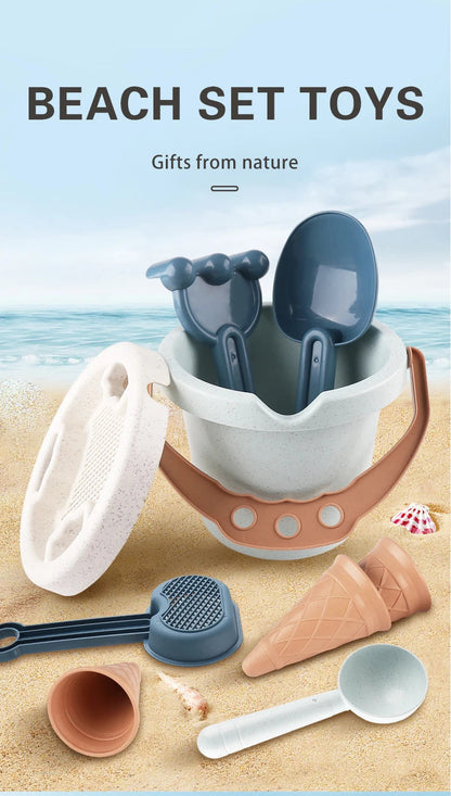 9 pieces beach toys beach bucket set A bucket, filter, accessories for homemade ice cream Can make ice ball Beach travel to    Your Coastal Marketplace | Shoreshopper.com