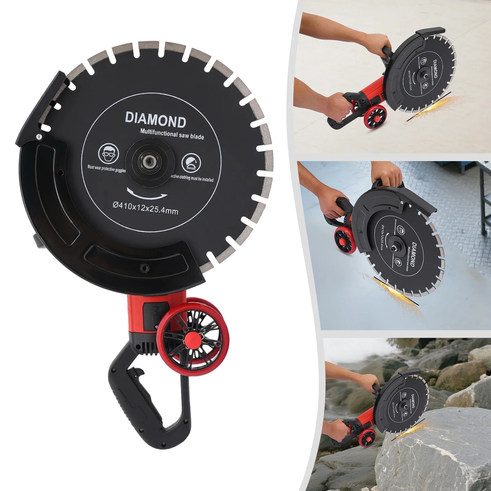 16In 4000W Electric Concrete Saw Brick Cutter Circular Saw Wall Slotting Groving with Saw Blade and Rolling Pulley 3000RPM    Home Decor Supply | Online Retail | ShoreShopper.com