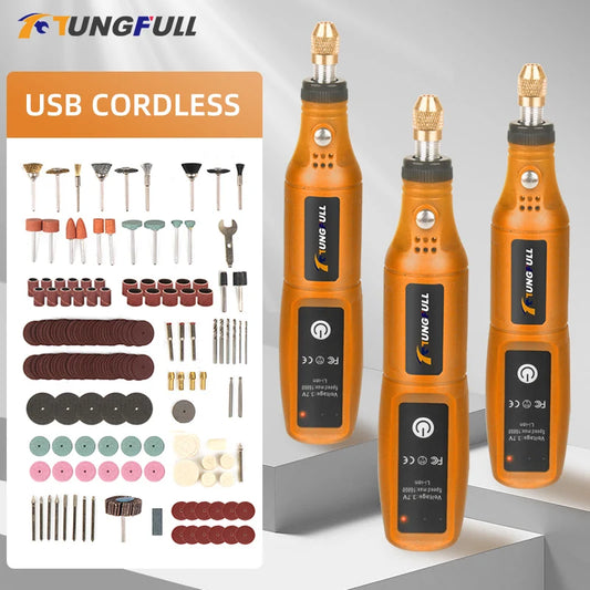 Mini Wireless Drill Rechargeable Polishing Machine DIY Mini Rotary Tool USB Engraving Tool Dremel Tool Mini Engravin Machine - ShoreCo.Shop