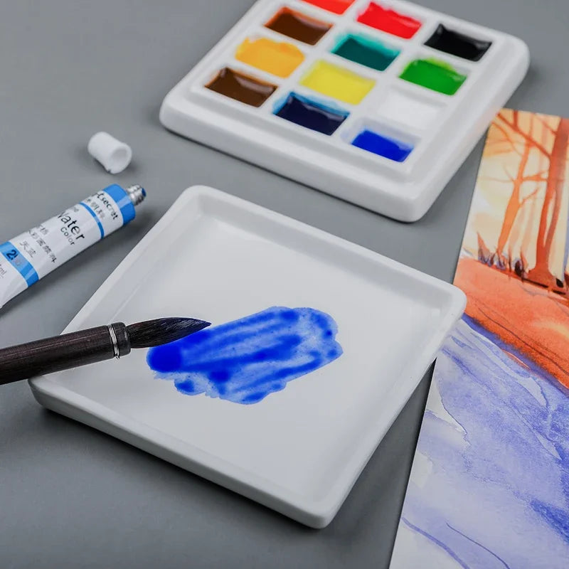 Artsecret 1 pc Simple White Ceramic Multi-Compartment Palette Pigment Mixing Palette Art Supplies Multiple Variants Available    Home Decor Supply | Online Retail | ShoreShopper.com