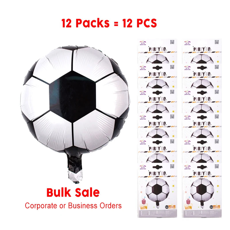 12 Pieces-18'' Decorative Soccer Pattern Foil Balloons 1pc/Pack 12 Packs for Party Decorations    Home Decor Supply | Online Retail | ShoreShopper.com