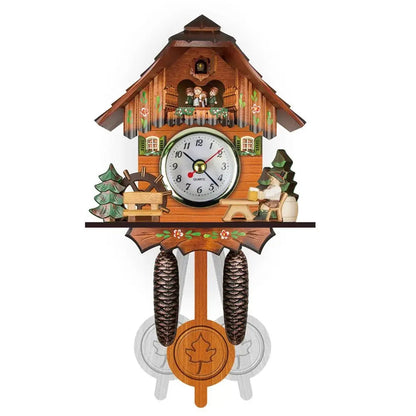 Forest Tower Wood Pendulum Vintage Clocks Vintage Silent Wood Wall Clock Wooden 3D Chiming 3D Chiming Clock Housewarming Gift    Home Decor Supply | Online Retail | ShoreShopper.com