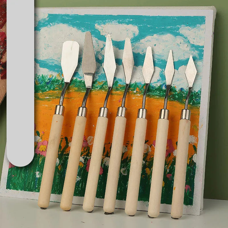 Art Supplies 7Pcs/Set Stainless Steel Oil Painting Knives Artist Crafts Spatula Palette Oil Painting Mixing Knife Scraper    Home Decor Supply | Online Retail | ShoreShopper.com
