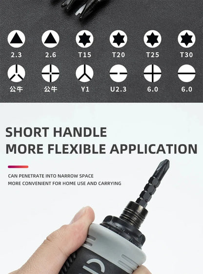 Mini Ratchet Precision Screwdriver Magnetic 13 In 1 Telescopic Labor-Saving Hand Tool Phillips Slotted Dual-purpose Head    Home Decor Supply | Online Retail | ShoreShopper.com